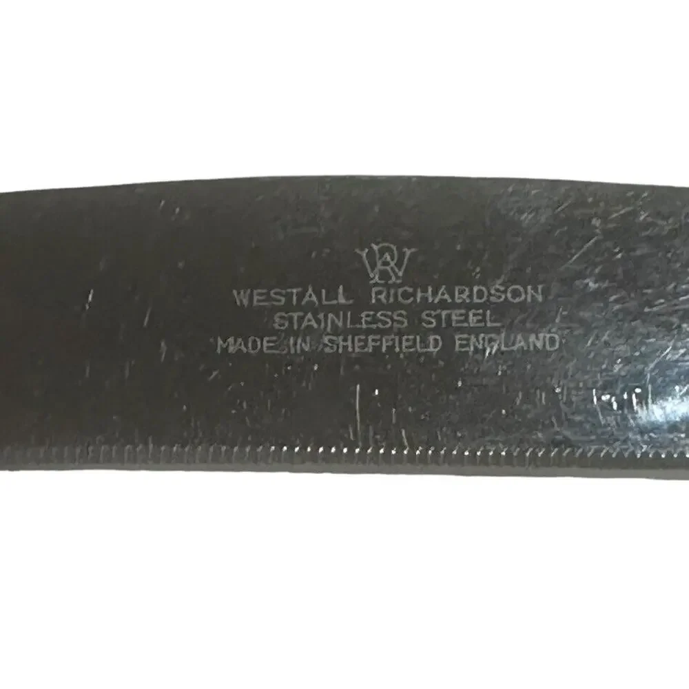 VTG 3 Pc Fork Knives Westall Richardson Sheffield England Floral Porcelain SS
